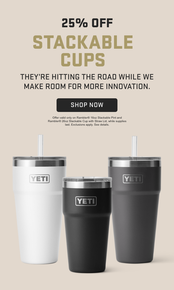 25% Off Stackable Cups. Exclusions Apply. See Details. 